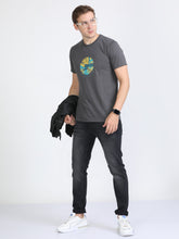 Load image into Gallery viewer, Round Neck Printed T Shirt - Ash