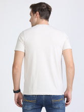 Load image into Gallery viewer, Round Neck Printed T Shirt - Cream