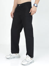 Load image into Gallery viewer, Linen Cargo Baggy Pant - Black