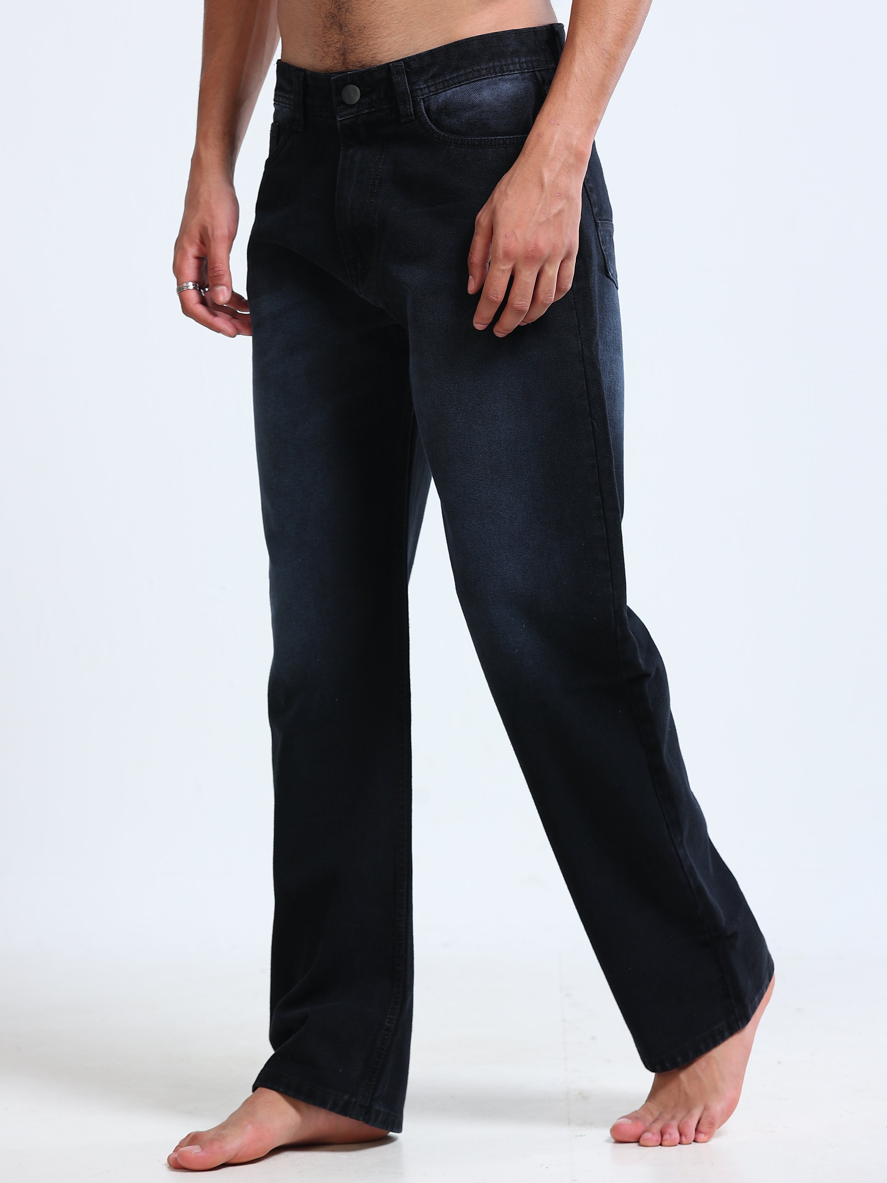 BLACK WITH BLUE SHADE STRAIGHT FIT MEN