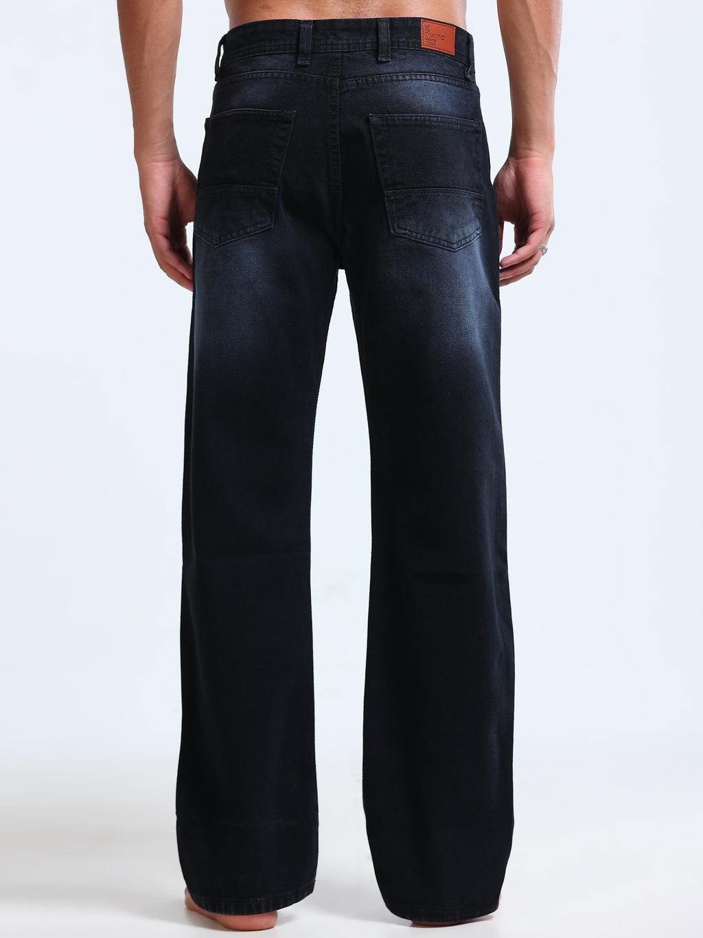 BLACK WITH BLUE SHADE STRAIGHT FIT MEN