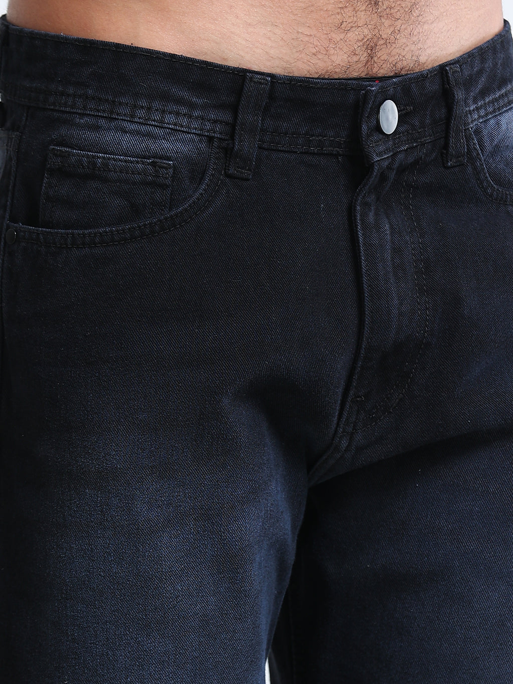 BLACK WITH BLUE SHADE STRAIGHT FIT MEN