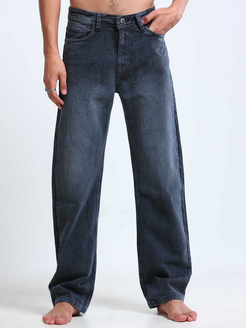 CHARCOAL GREY STRAIGHT FIT MEN