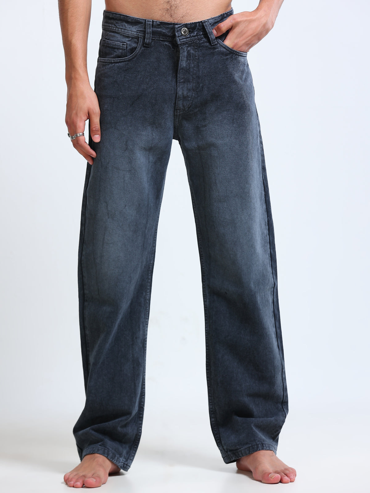 CHARCOAL GREY STRAIGHT FIT MEN