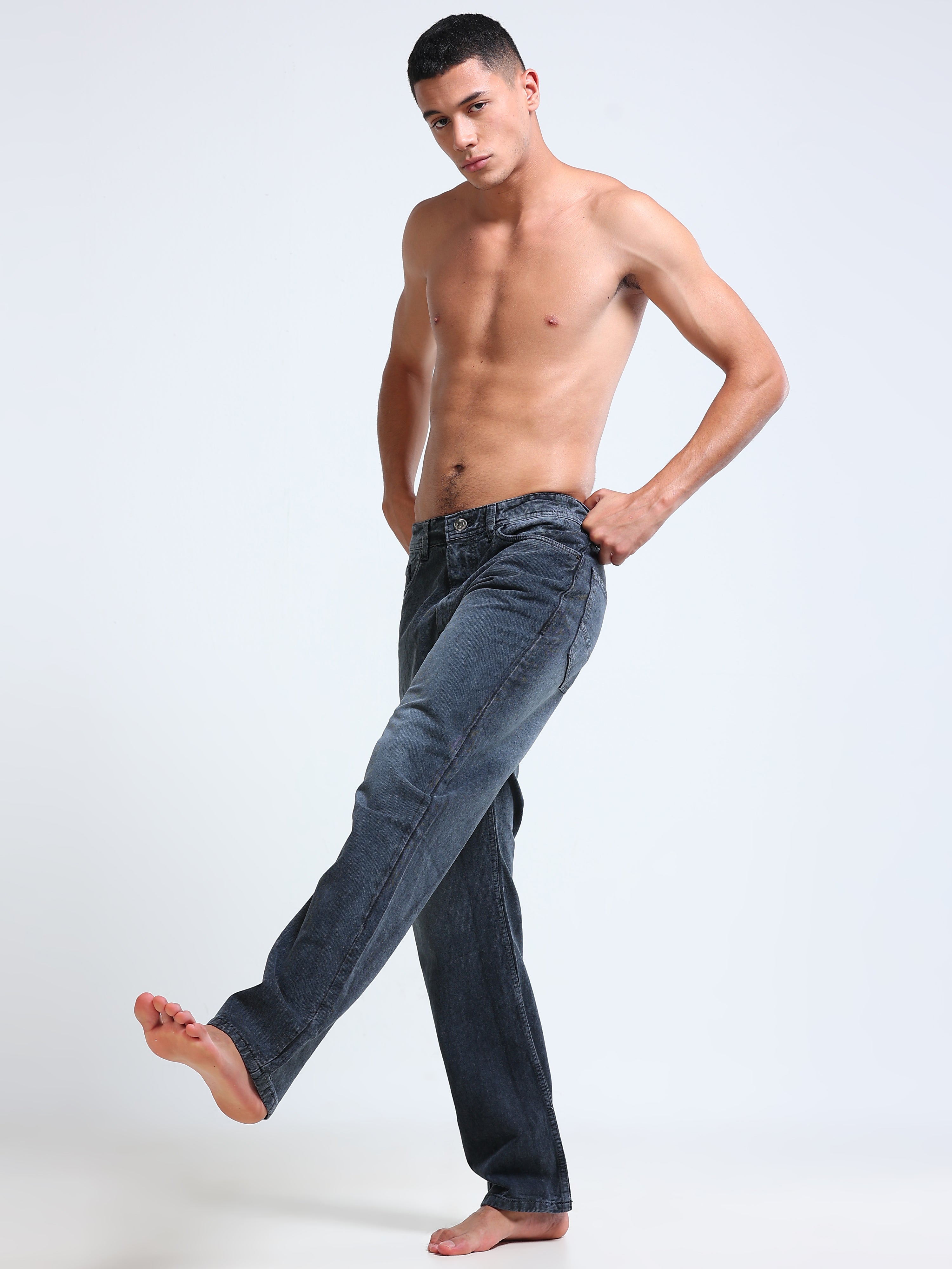 CHARCOAL GREY STRAIGHT FIT MEN