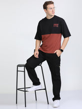 Load image into Gallery viewer, Over Sized T shirt - Black,Tan