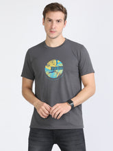 Load image into Gallery viewer, Round Neck Printed T Shirt - Ash