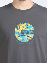 Load image into Gallery viewer, Round Neck Printed T Shirt - Ash