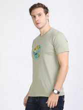 Load image into Gallery viewer, Round Neck Printed T Shirt - Olive