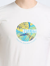 Load image into Gallery viewer, Round Neck Printed T Shirt - Cream
