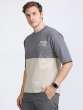 Load image into Gallery viewer, Over Sized T shirt- Grey, Cream
