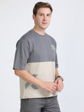 Load image into Gallery viewer, Over Sized T shirt- Grey, Cream